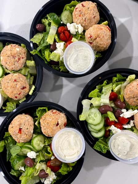 Chicken Feta Meatball Bowl
