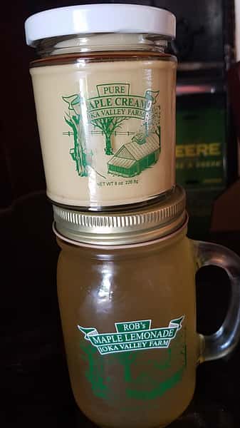 Jar of Maple Cream and Bottle of Maple Lemonade