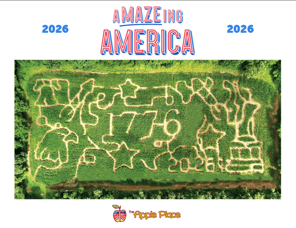 aerial image of corn maze