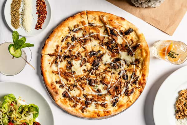 Freshly baked pizza available for dine in and carry out.