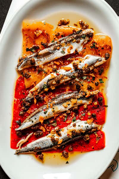 Boquerones and Roasted Bell Peppers
