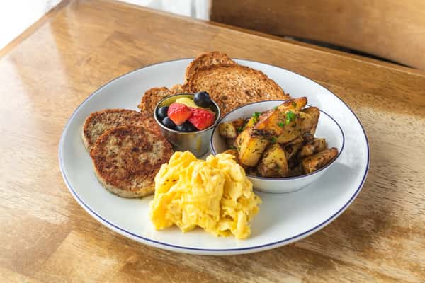 breakfast eggs sausage toast