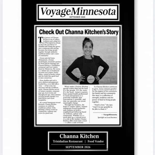 Reposted with no AI nonsense on my face.💩 Reshow the love!!!
Aye, yuh wanna see someting? Anyhow… ah could give yuh dat today:
We’re officially in Voyage Minnesota! 🥹❤️
It’s such an honor to have Channa Kitchen featured and to share a little more of the story behind the food, the culture, and the journey that brought me and deeyonpersaud here.
From pick ups in our commissary kitchen to farmers markets, corporate pop-ups, catering, and feeding our community—this journey has been anything but ordinary.
Thank you to everyone who has supported Channa Kitchen, shared our posts, bought a plate, left a review, or simply told someone about us. You’re part of this story too. 🇹🇹❤️
Major thanks to @photobysas for this wonderful portrait!