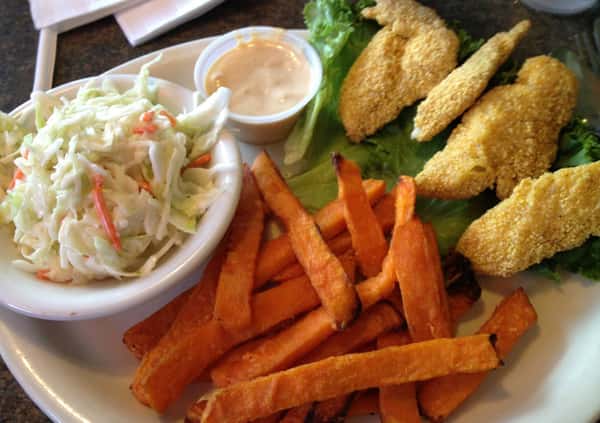 Chicken Strips, Cole Slaw and choice of Side