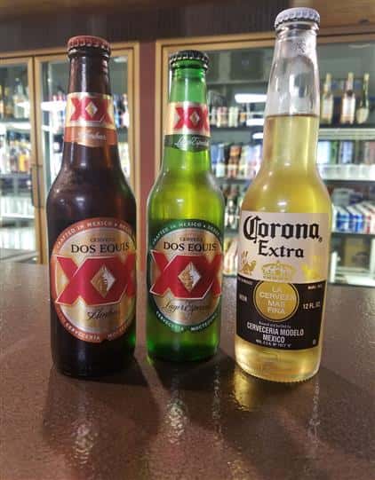 bottles of dos equis and corona