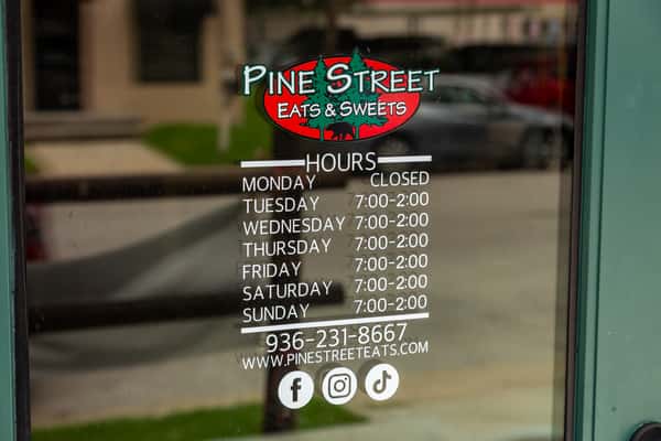 Pine Street hours sign