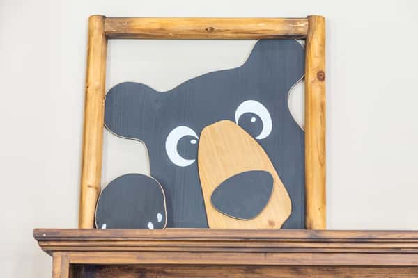 Black bear wooden artwork