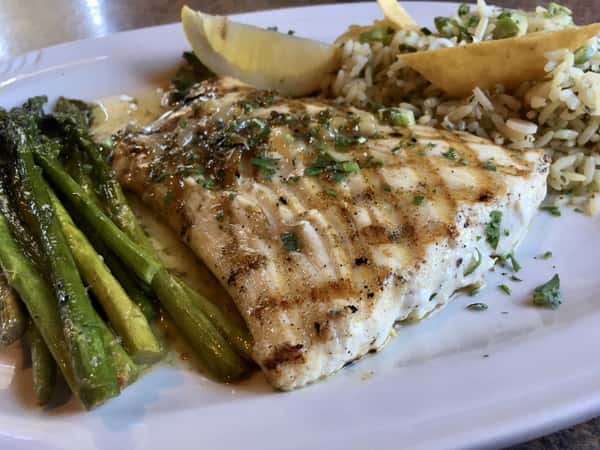 Grilled Halibut with Cilantro Lime Sauce