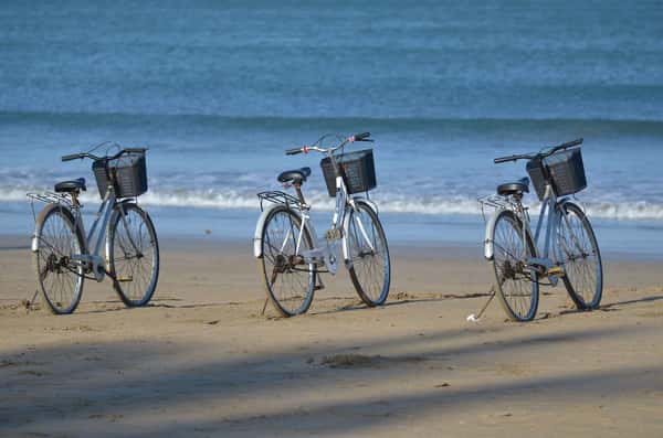 bikes on the beach