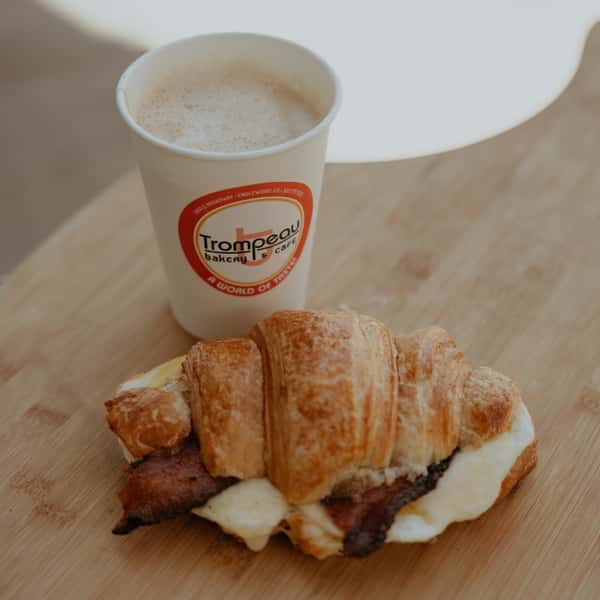Breakfast Sandwich and Latte