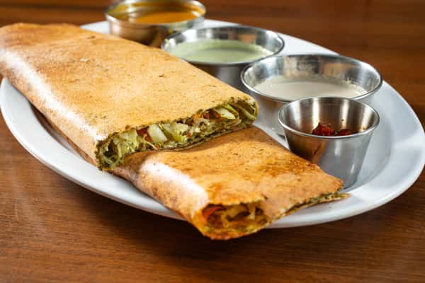 Mint Chutney Veg Spring Dosa