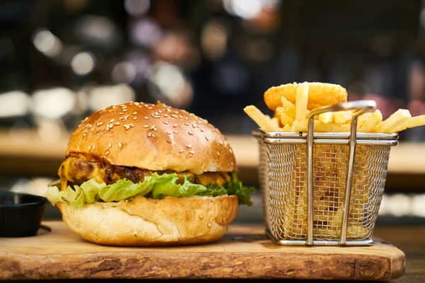 Burger and fries