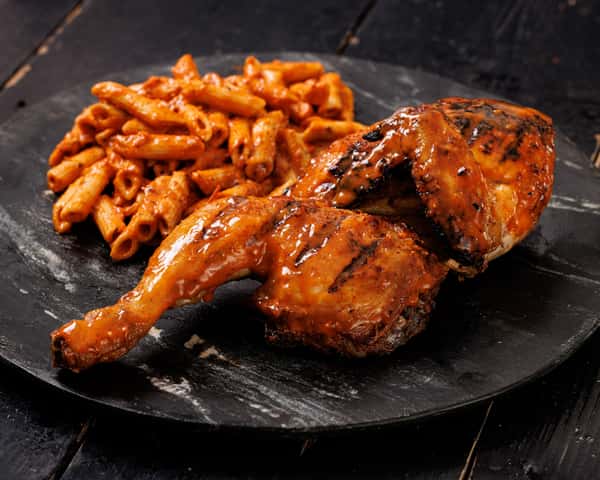 1/2 chicken with pasta