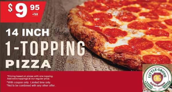 One 14" Large 1 Topping Pizza