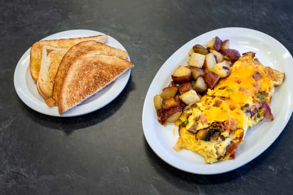 Bacon and ham omelette