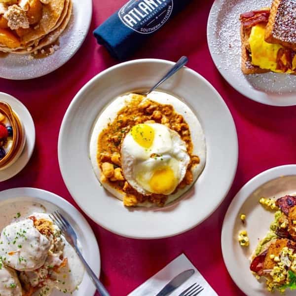 spread of breakfast entrees