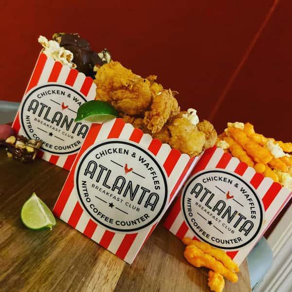appetizers in popcorn boxes