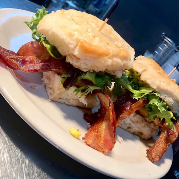 breakfast biscuit with bacon