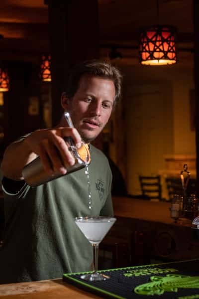 pouring a cocktail