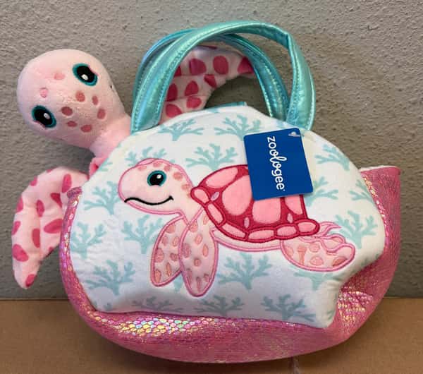 Plush- Pink Turtle Purse