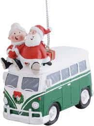 Ornament - Bus w/Santa and Mrs.C