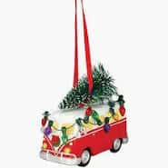 Ornament - Light up Bus with tree
