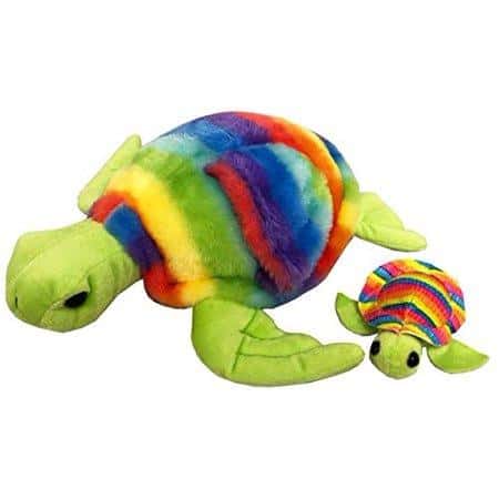 Plush - Rainbow Turtle with Baby