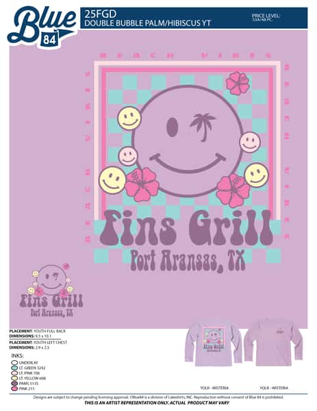 Shirts - LS Graphic Smiley Face purple