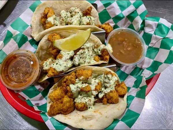 blackened gator tacos