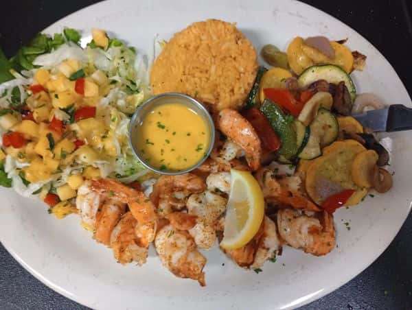 grilled shrimp and veggies