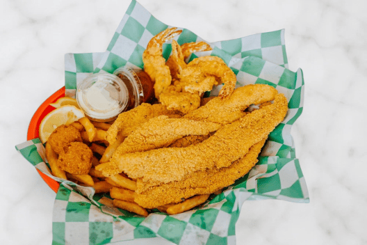 4 Jumbo Fried Shrimp 5 Piece Fish