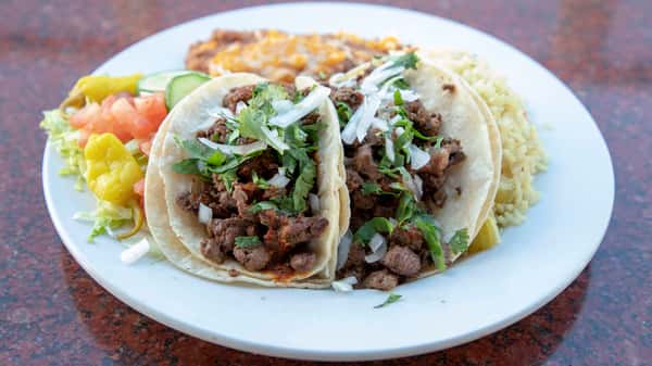 Carne Asada & Chicken Taco Plate