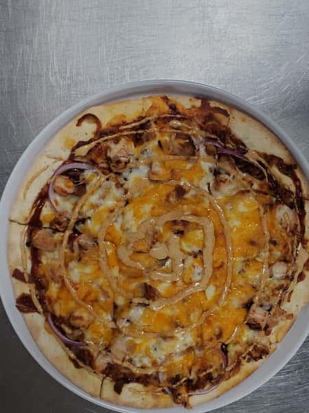 BBQ, CHEDDAR, CHICKEN, BACON, & RANCH PIZZA