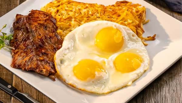 Steak and eggs