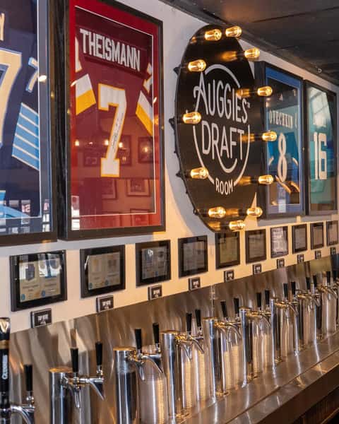 Self-pour craft beer tap at Auggie's Draft Room in St. Augustine.