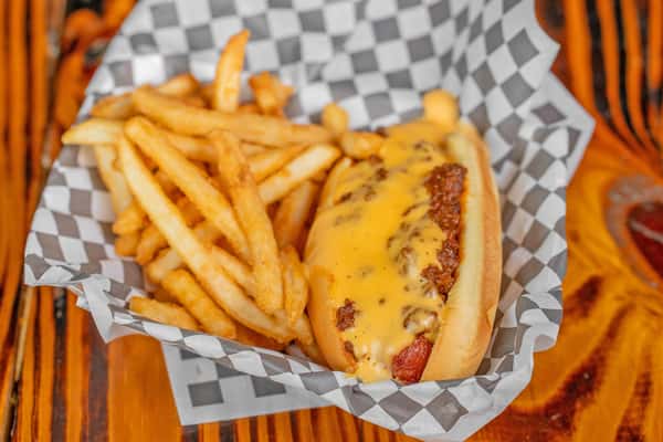 Chili Cheese Hot Dog & Fries