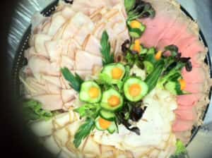 Catered meat and cheese tray
