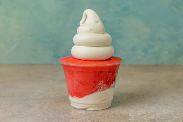 Red and white ice cream