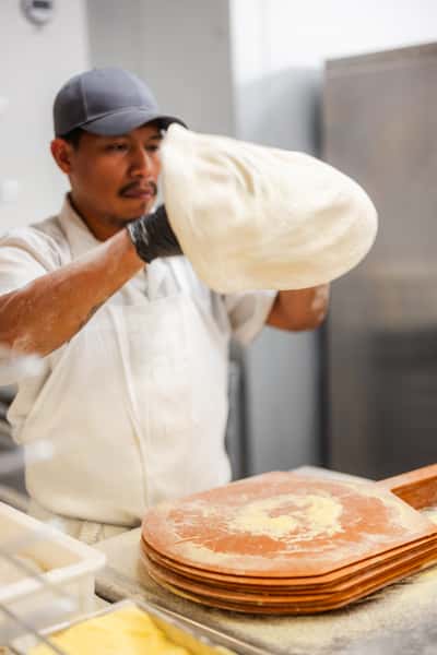 making pizza
