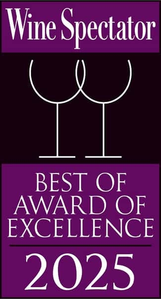 For the 3rd year in a row we have been recognized with the Wine Spectator Best Of Award of Excellence