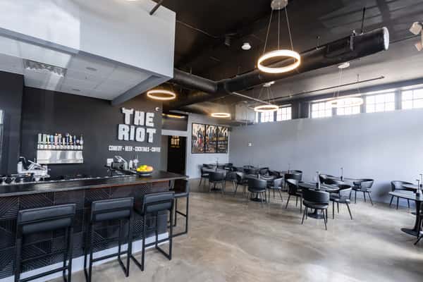 Interior dining and bar area of The Riot