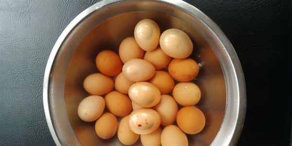 hard boiled eggs in a bowl