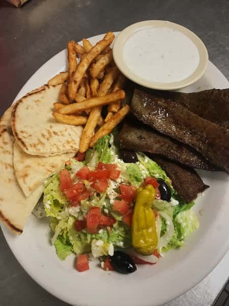 Steak and Fries with a side salad
