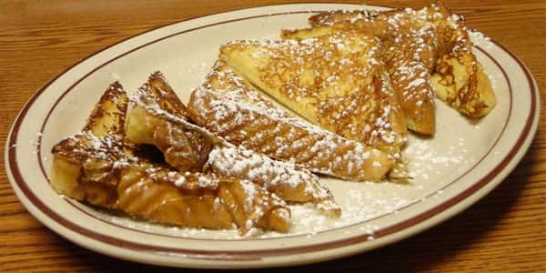 French toast served with powdered sugar