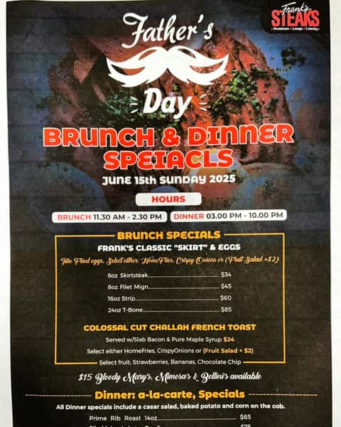 Reservations still available!  Don’t wait for the last minute.  Times for brunch and dinner going fast.