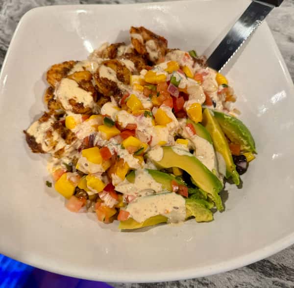 Fiesta Mango Avocado Shrimp Bowl