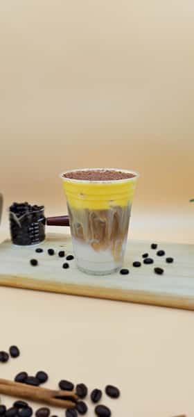 Saigon milk coffee top with traditional vietnamese egg cream