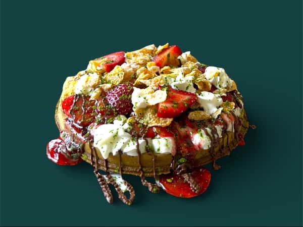 Strawberry/ Banana Frosted Flake Mochi Waffle