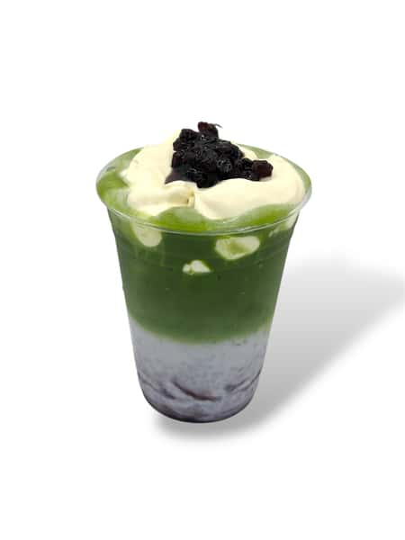 Blueberry matcha with real cheese cream topping