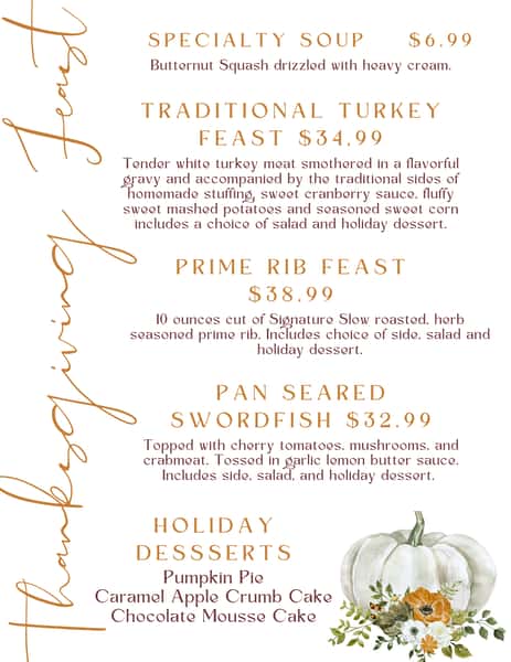 Thanksgiving Menu 2025
